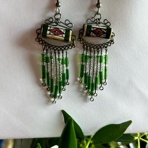 Handcrafted Bohemian Style Vintage Beaded Earrings